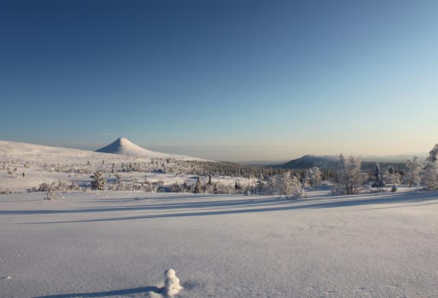 A snow covered mountain in Idre.
