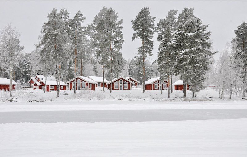 Falun Strandby en vinterdag.
