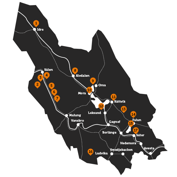 Karta Bikingområden i Dalarna