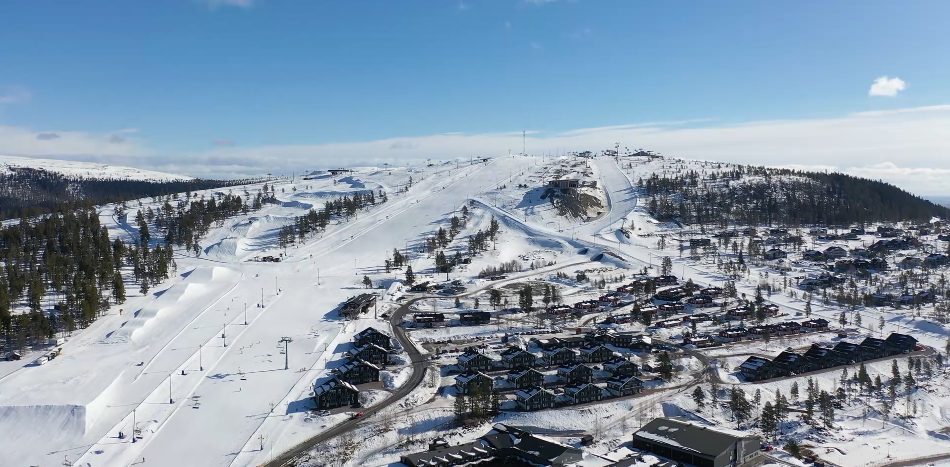 Vy över skidanläggningen Idre Fjäll.