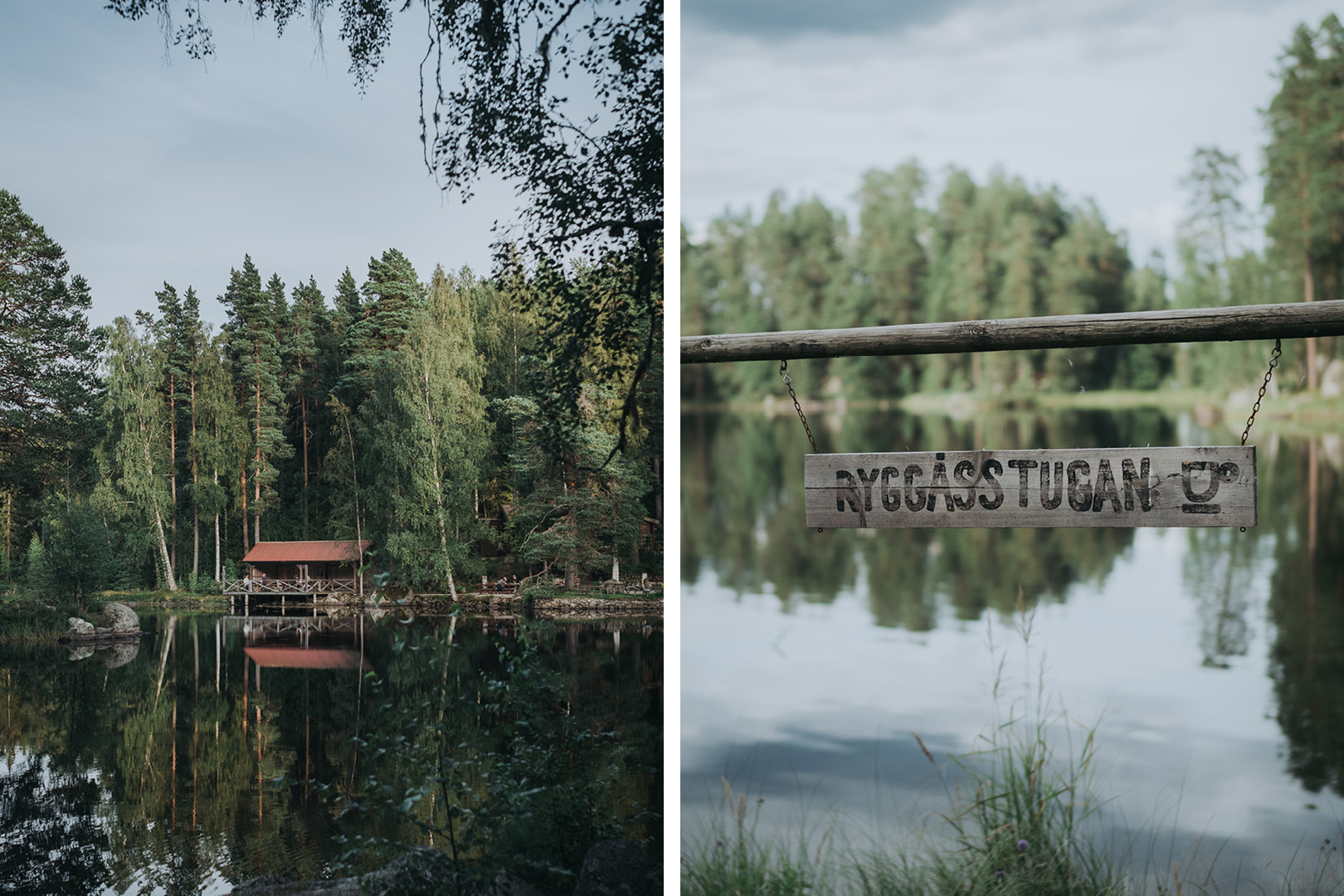 Kollage över Ryggåsstugan.