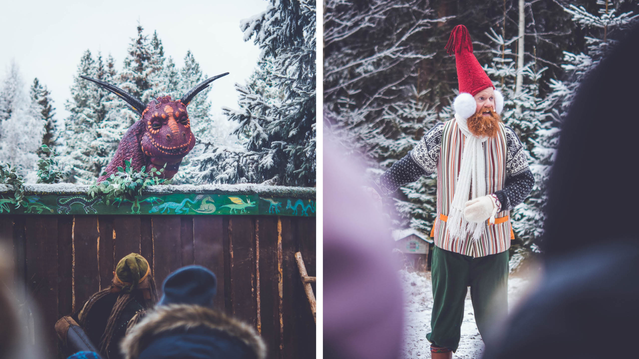 Sagofigurer på Sagolandet Tomteland i Mora.