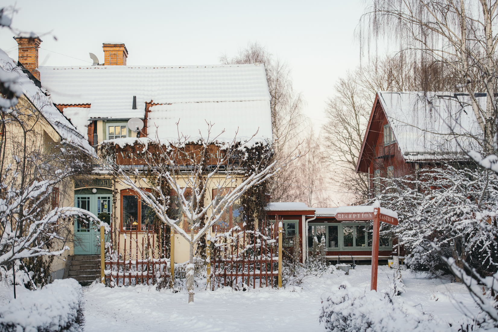 Dala-Floda Värdshus på vintern.