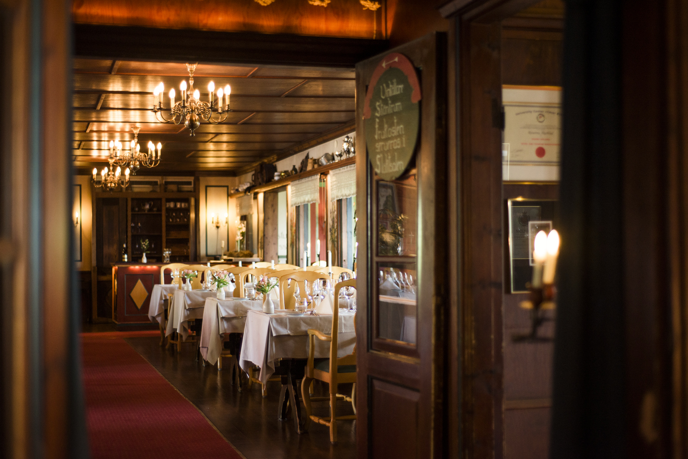 Interiör på Åkerblads hotell.