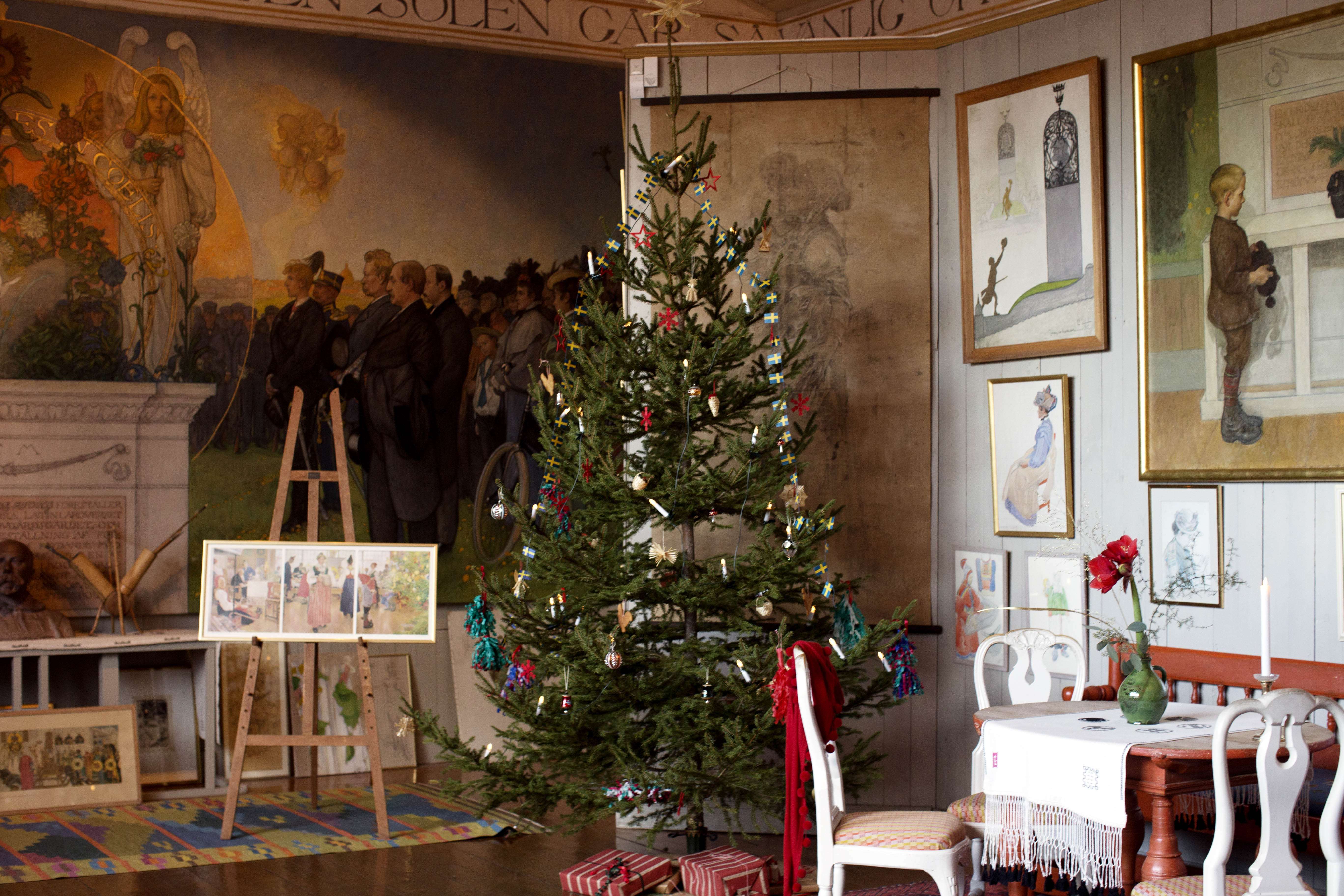 Julgran på Carl Larsson-gården.