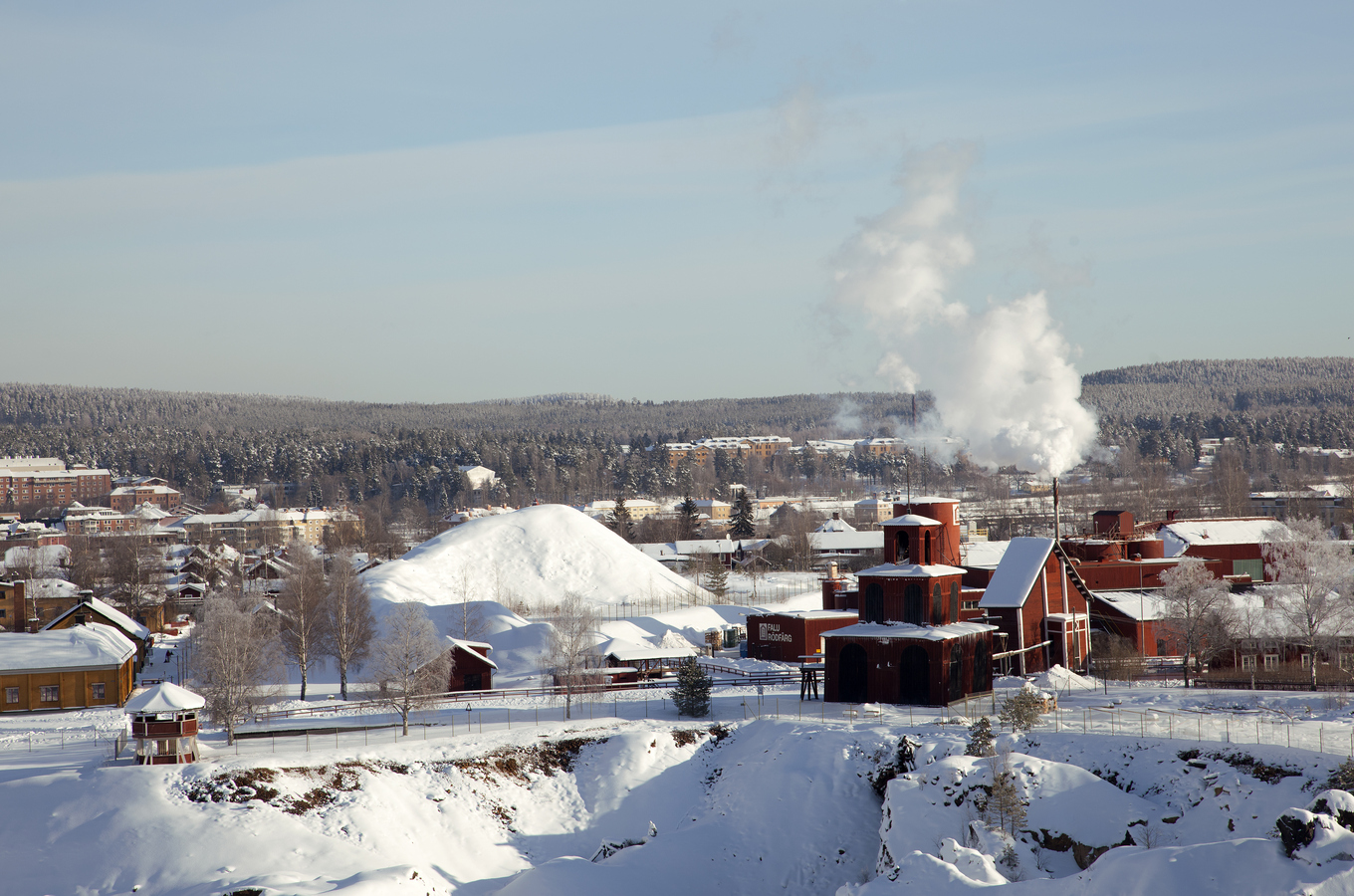 Världsarvet Falun med Falu Gruva.