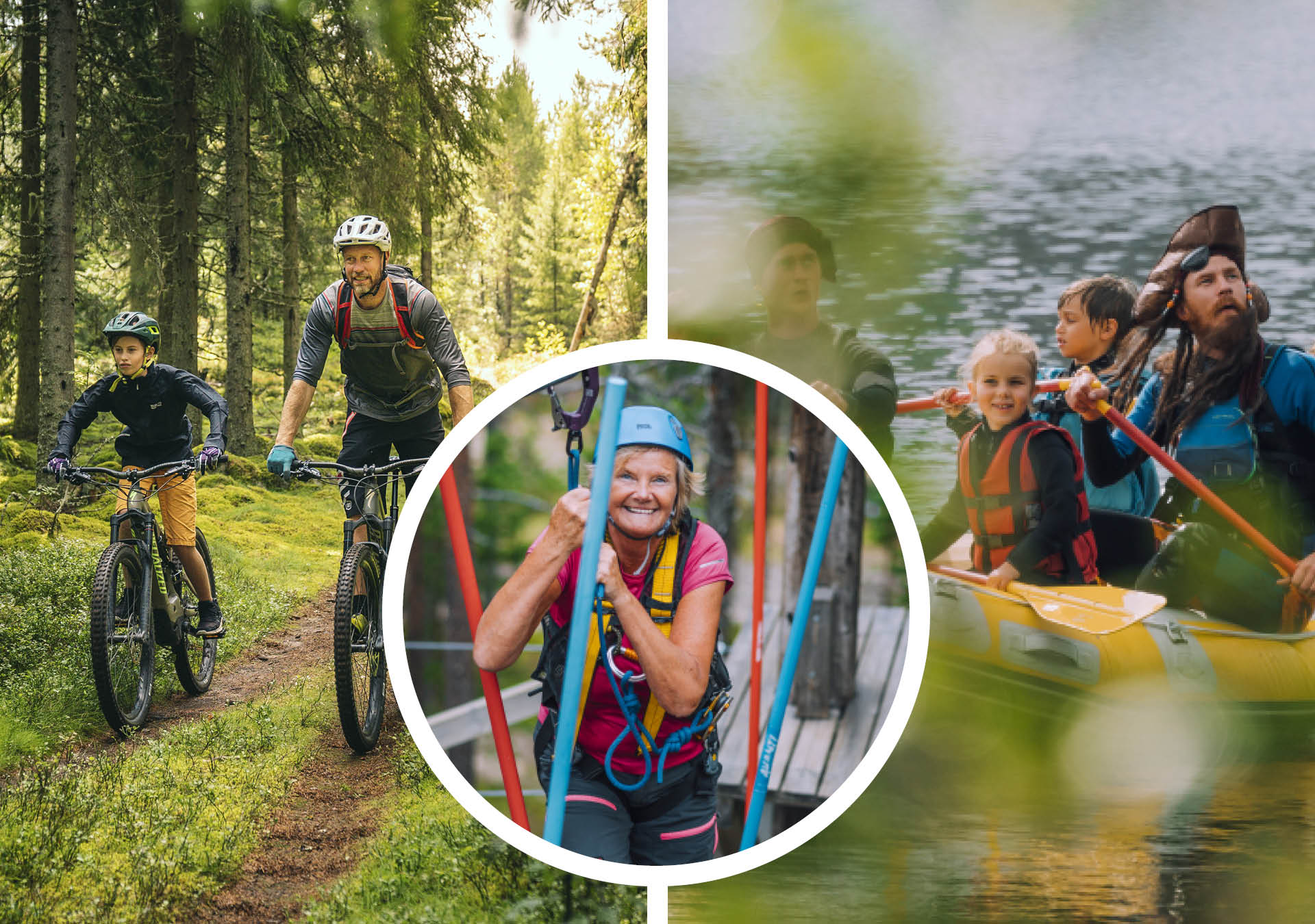 Picture collage of a family.