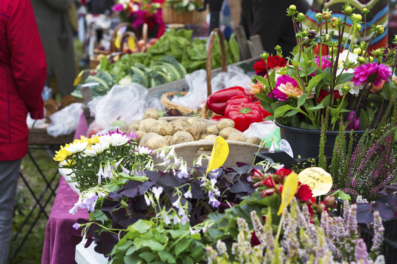 Genuin Dalamarknad med färsk frukt och grönt.