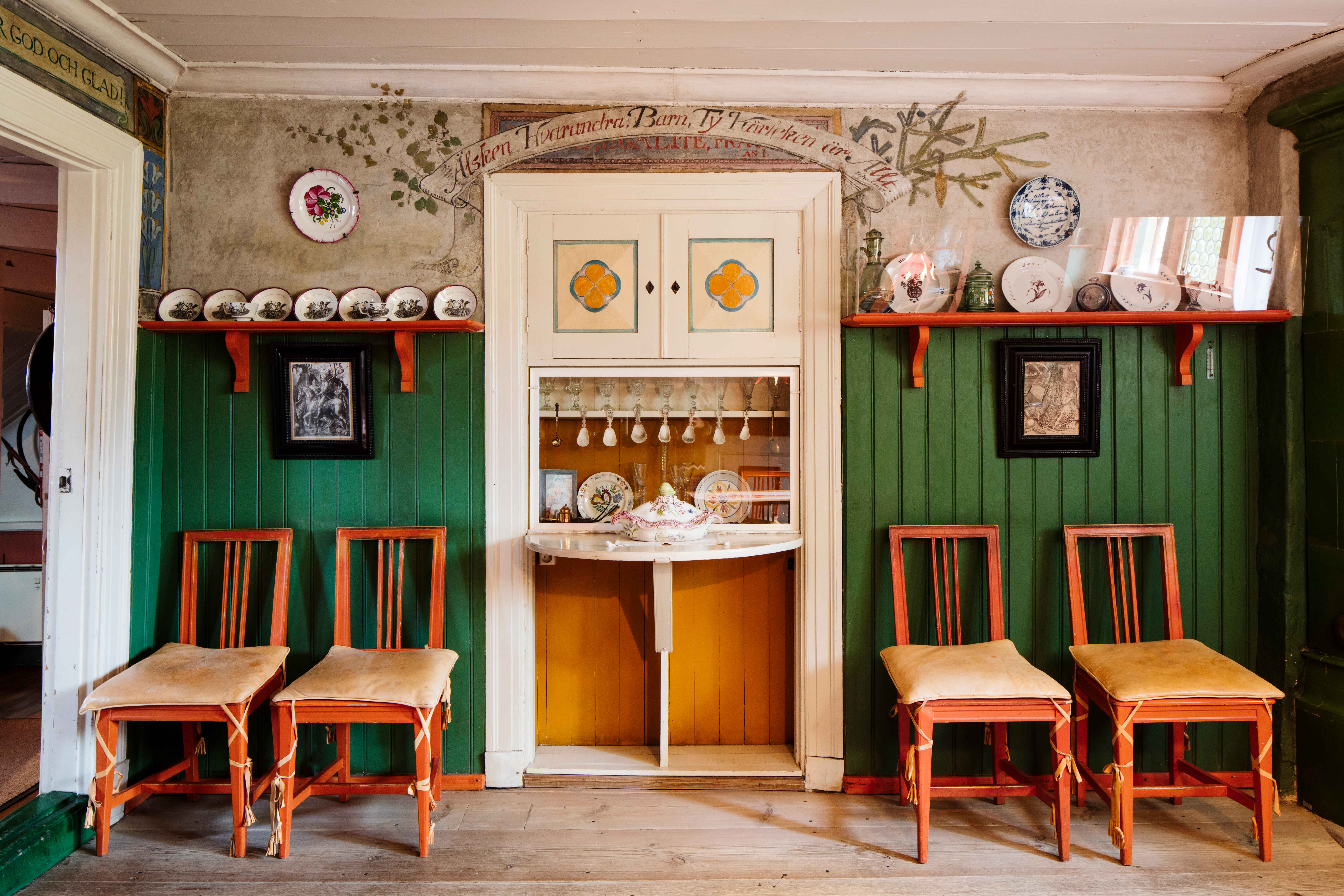 Matsalen inne på Carl Larsson gården.