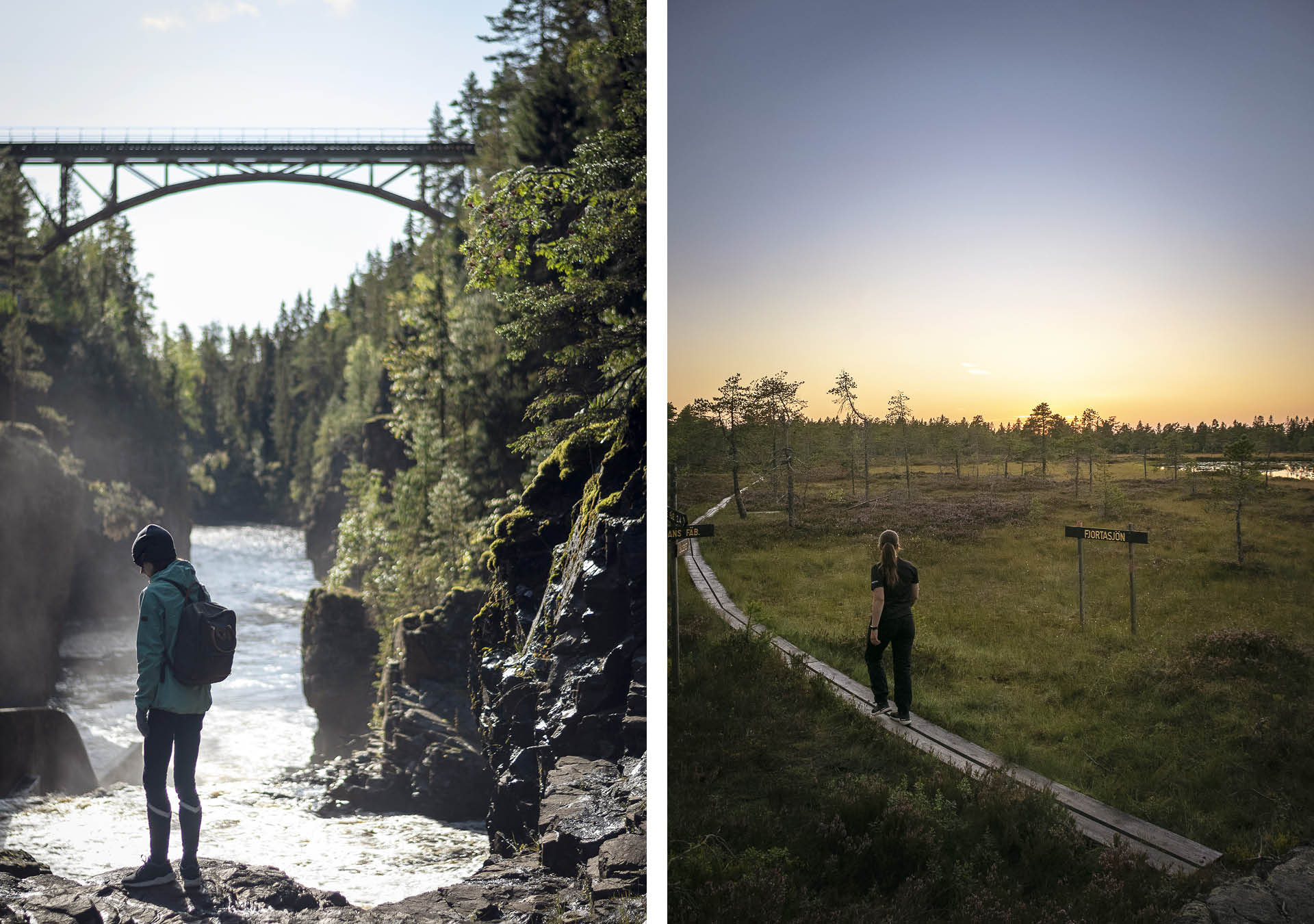 Picture collage of Storstupet and Gyllbergen.