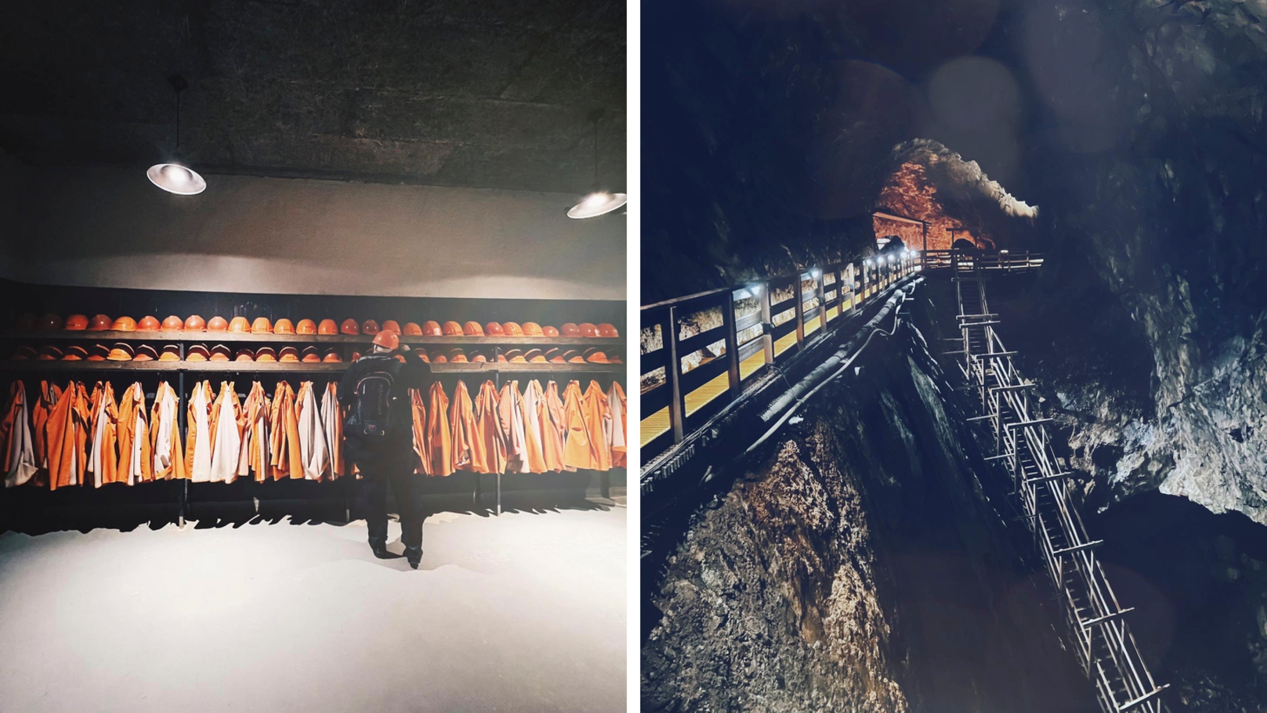 Guidad gruvtur under jord i Falu Gruva.