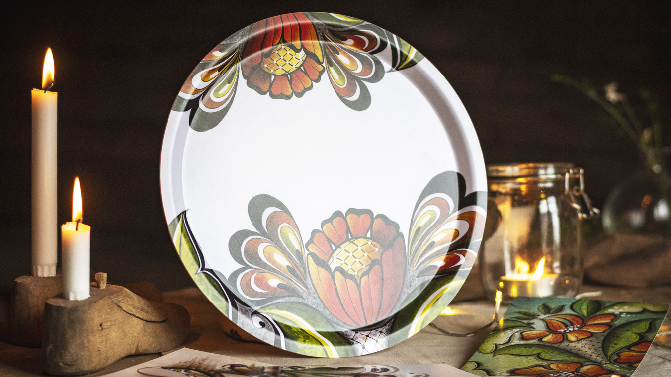 En uppställd bricka.