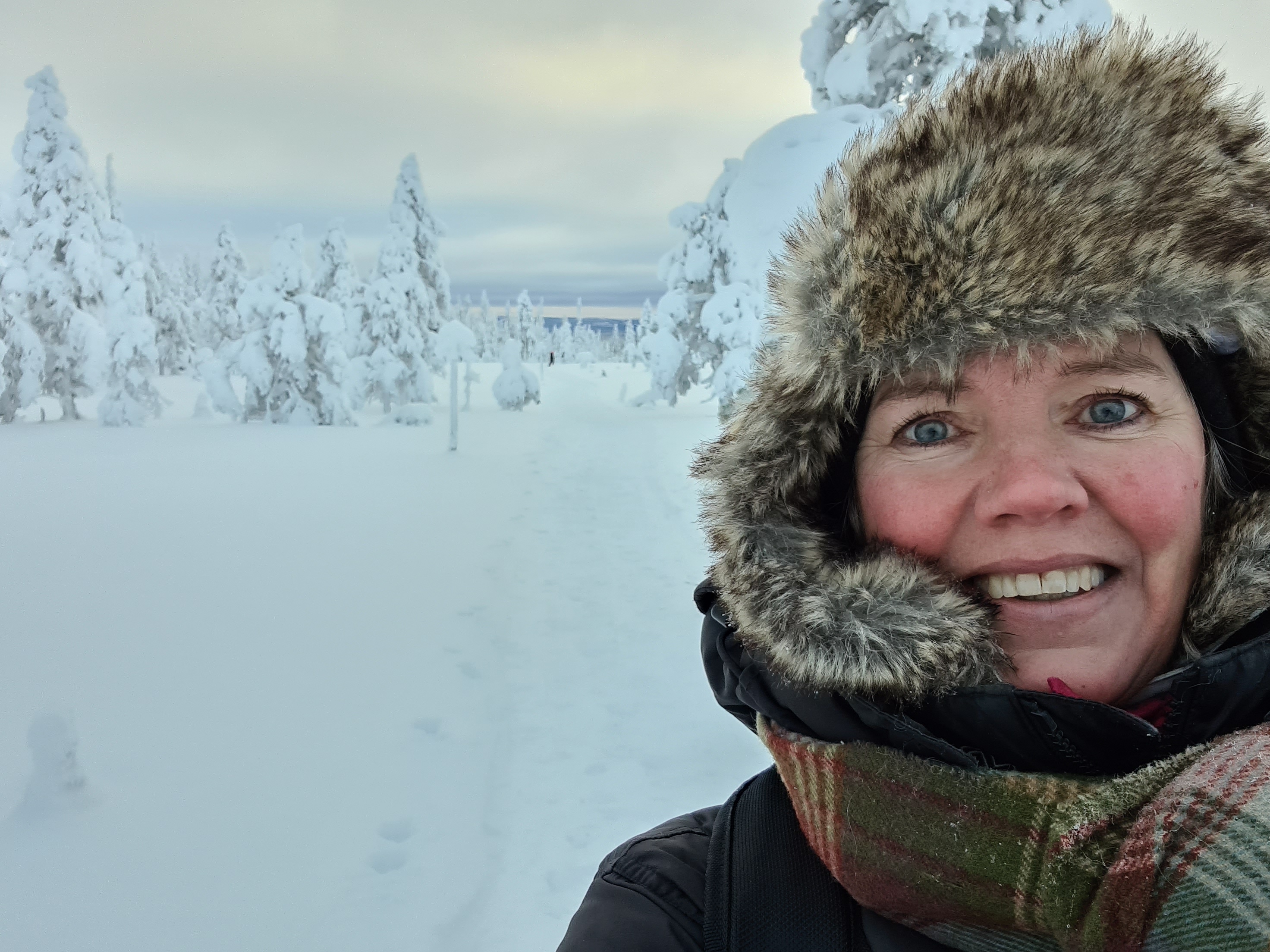 Åsa Pellas med pälsmössa.