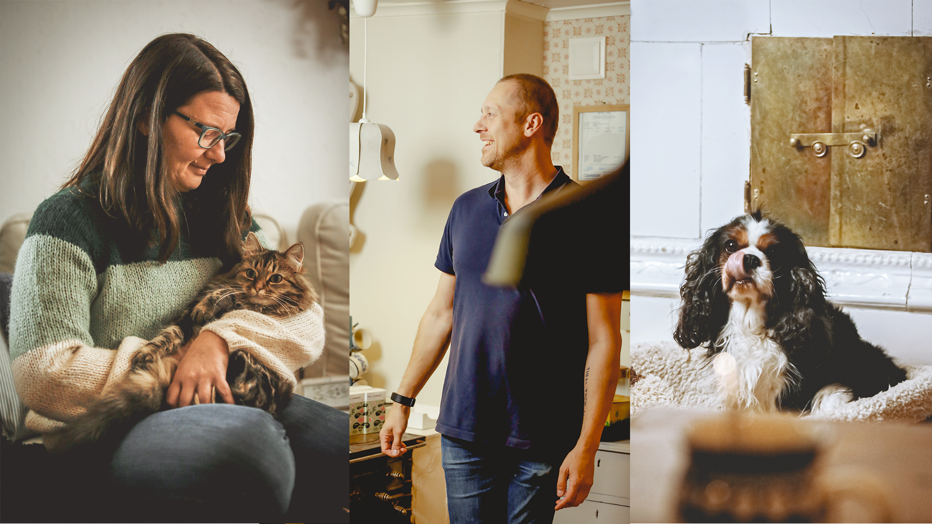 Bildcollage på Goedele François och hennes man Jurgen Raedts.