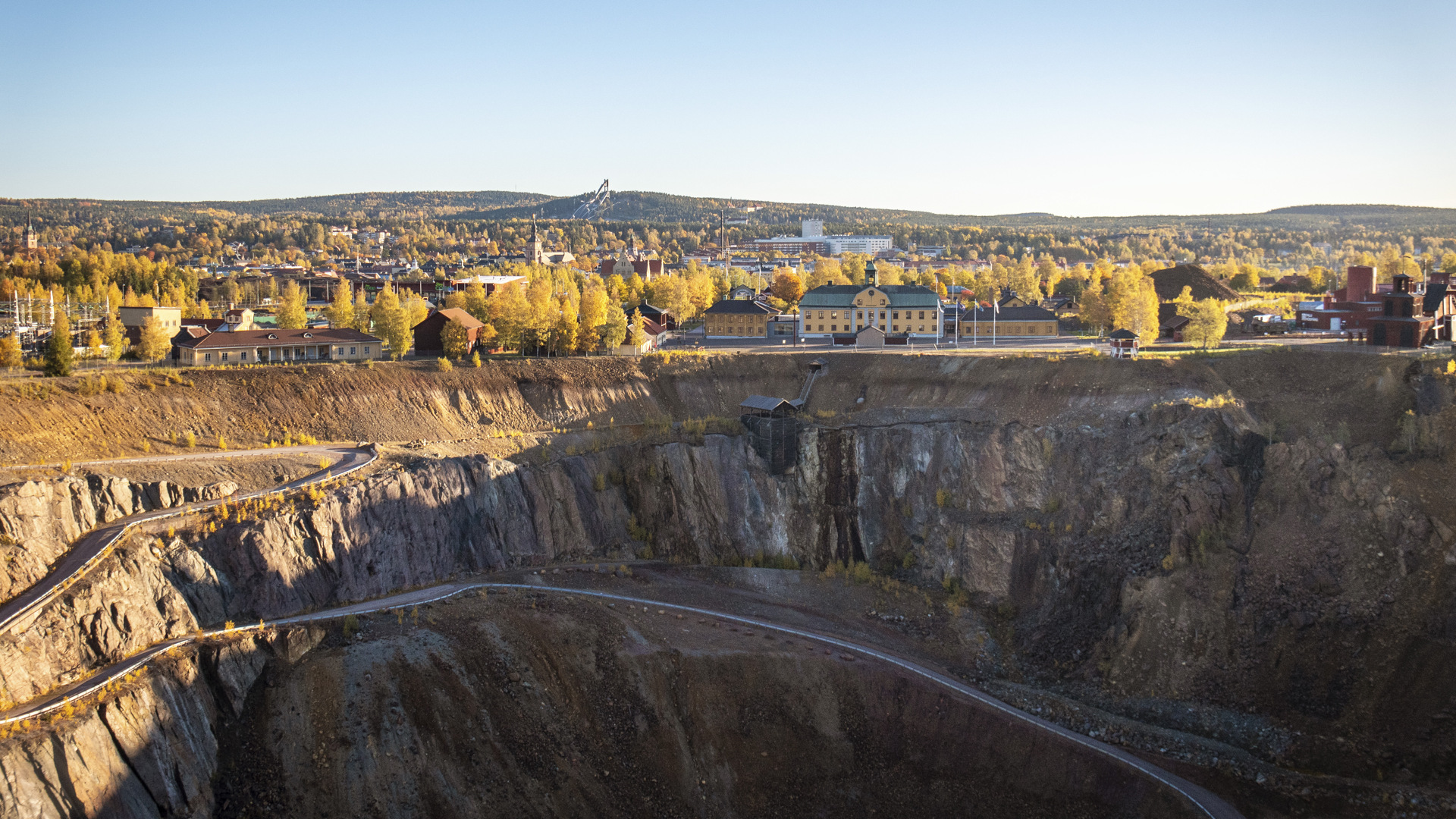 View over Stora Stöten at Falu Gruva.