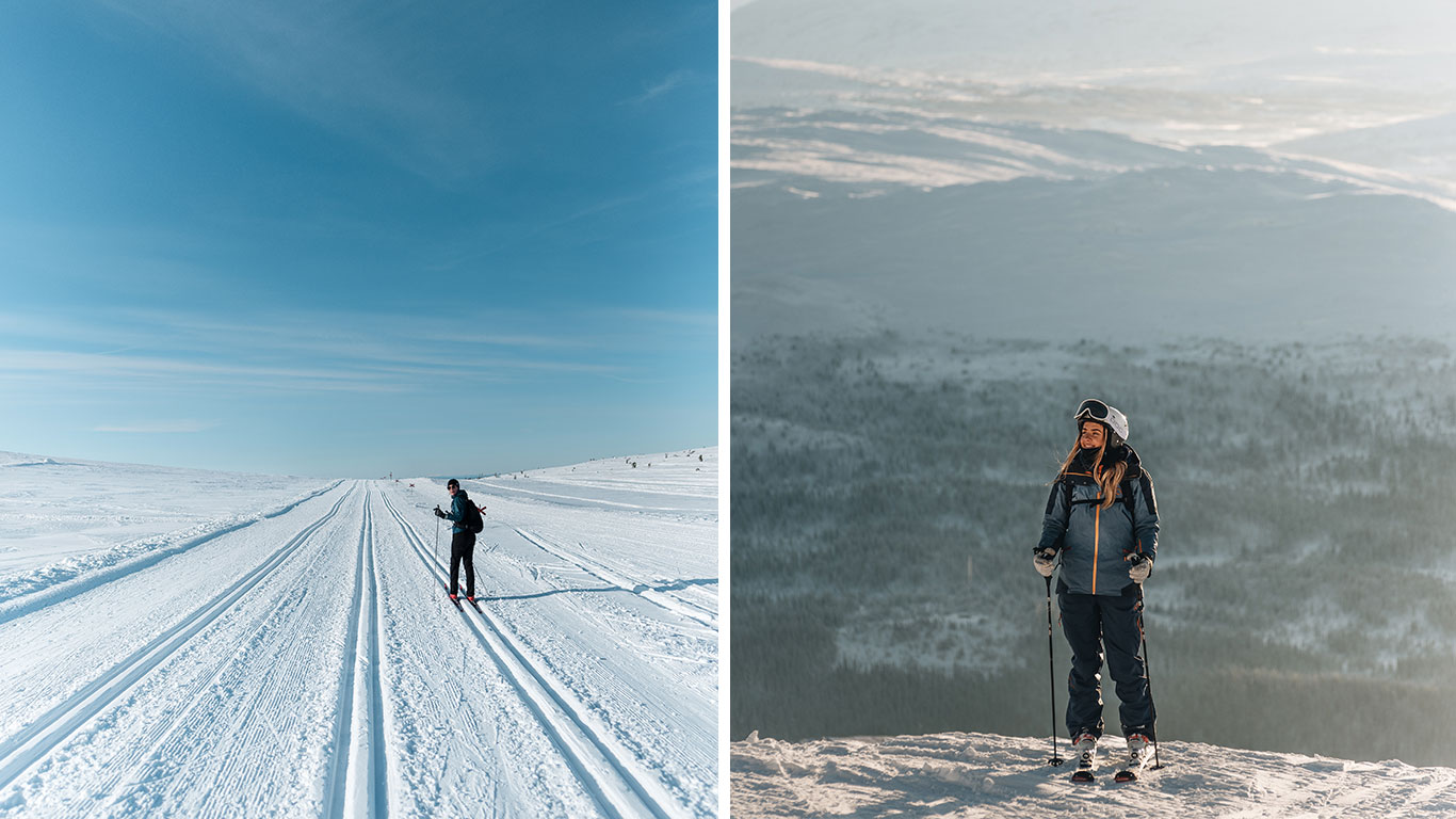 Skidåkning i fjällen.