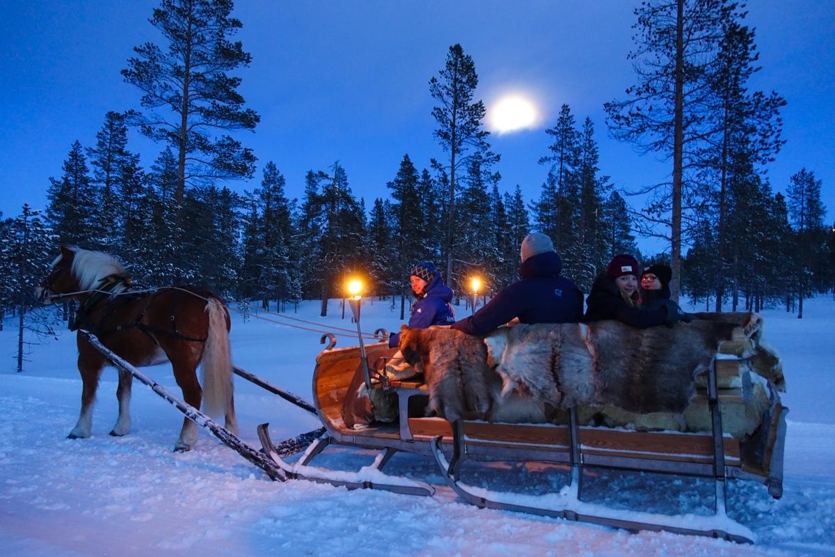 Häst och släde på Idre Fjäll.