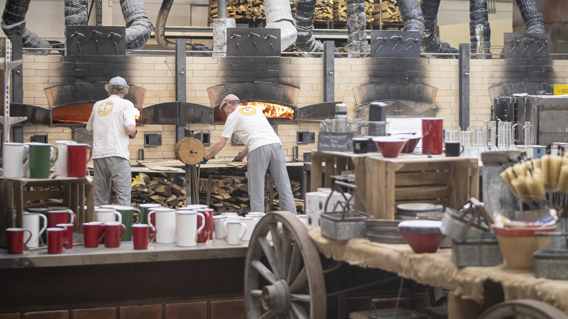 Two bakers in action.