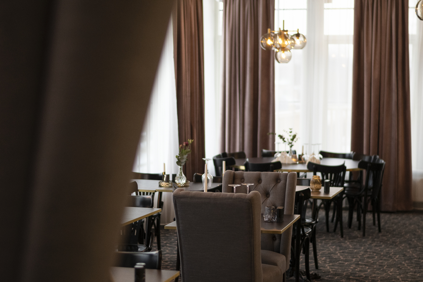 Matsalen på Orsa Järnvägshotell.