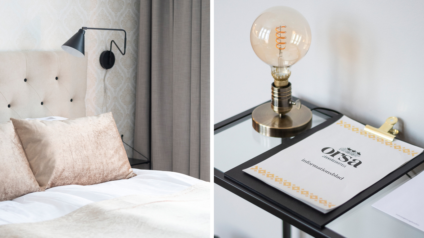 Rum på Orsa Järnvägshotell.