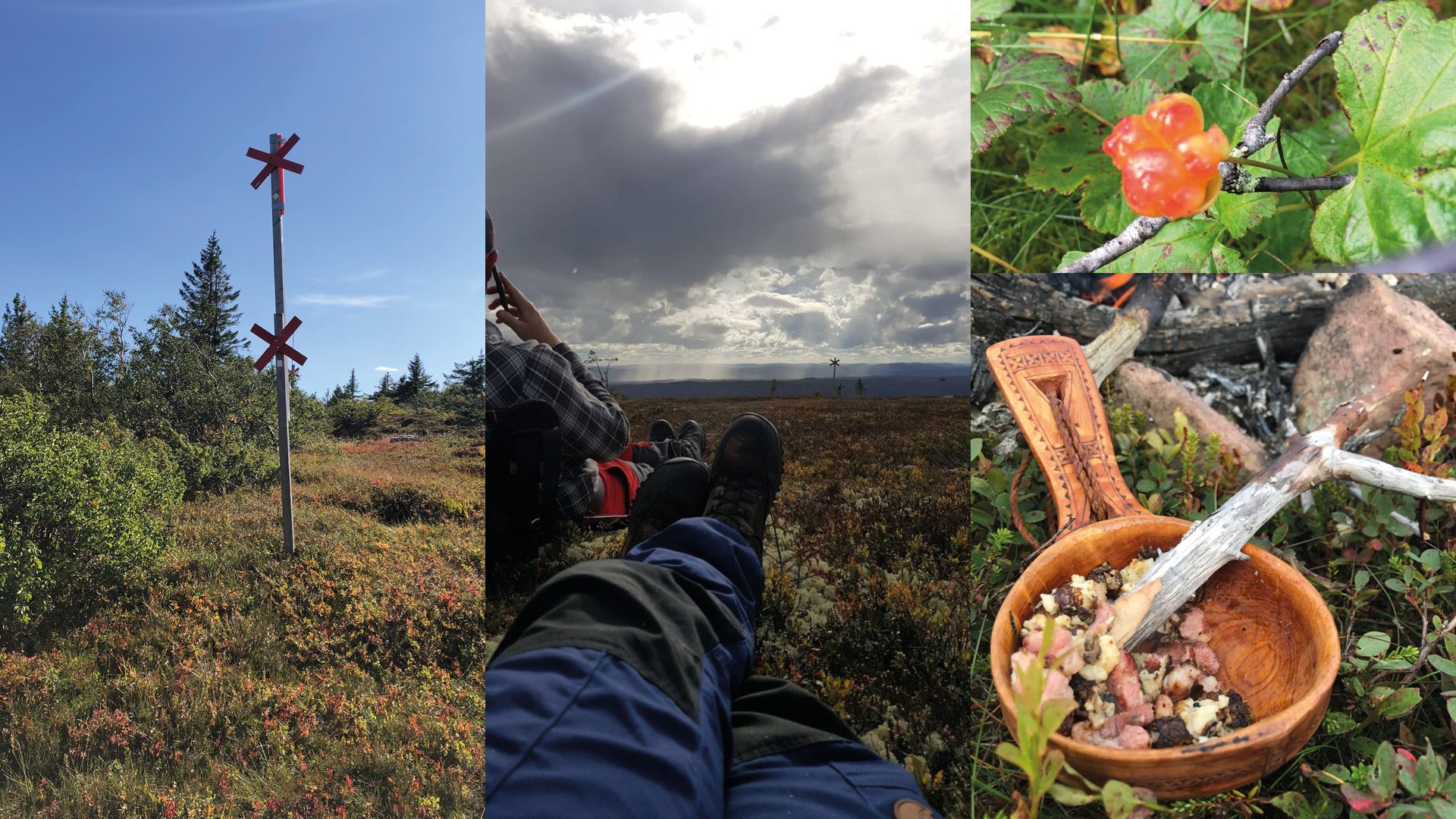 Collagebilder på fjällen i Sälen.