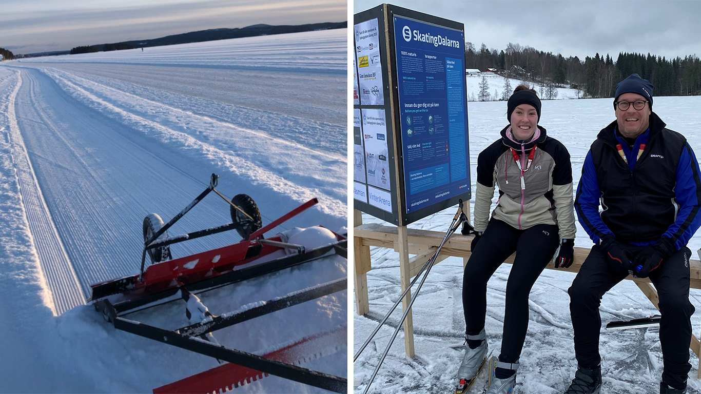 Skridskoåkning på Väsman Vinter Arena i Ludvika.