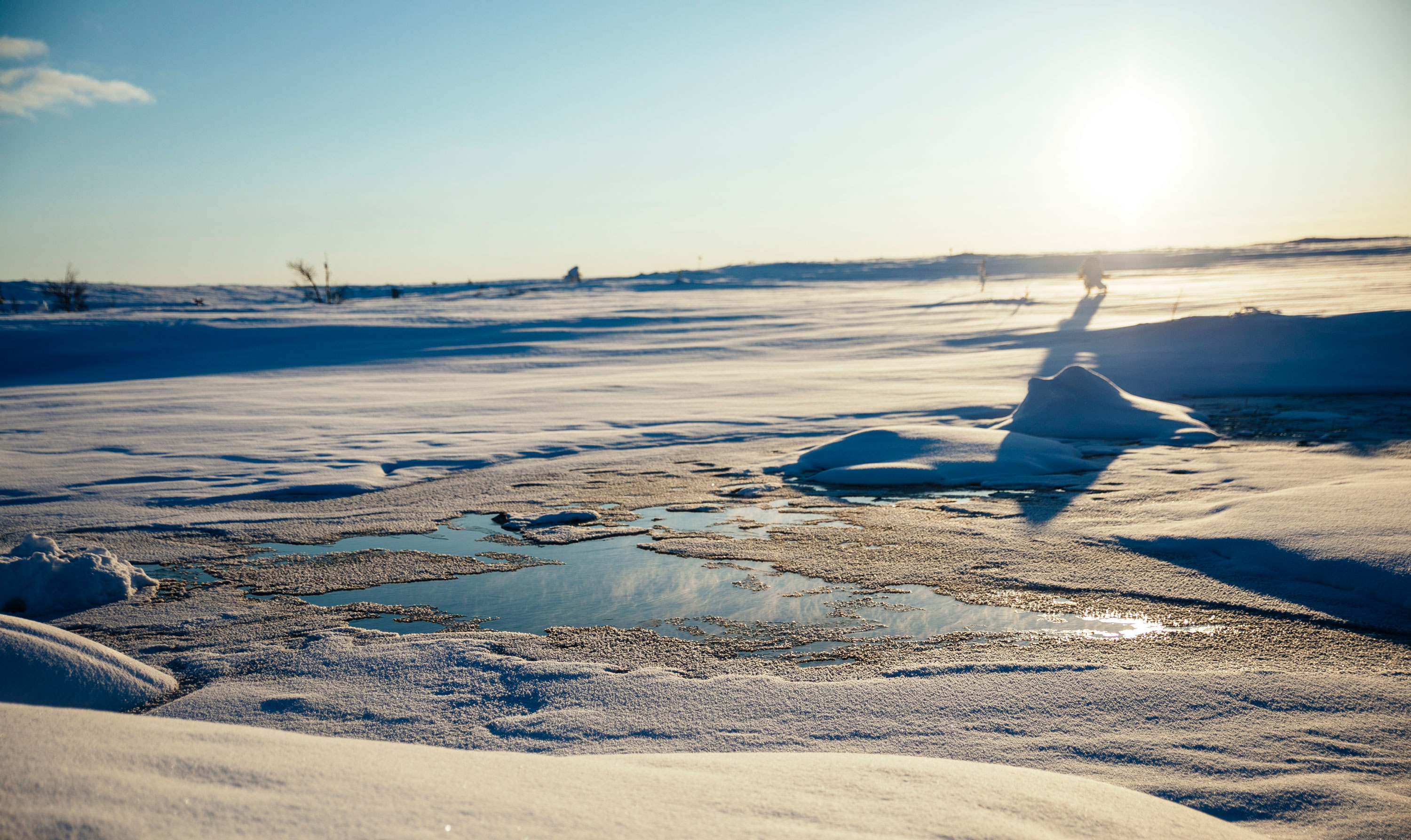 Vy över fjället på vintern.