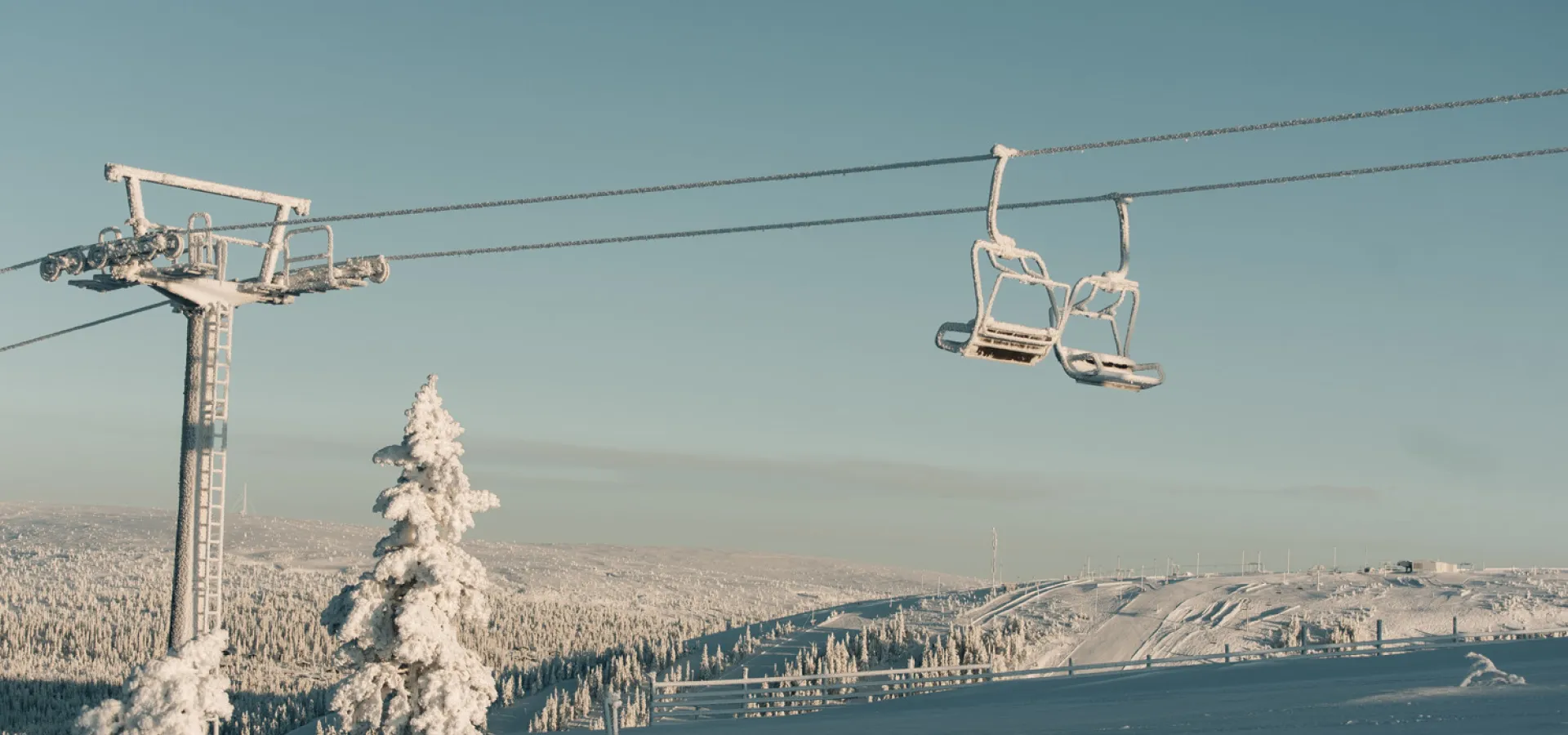 Winter image of ski lift 