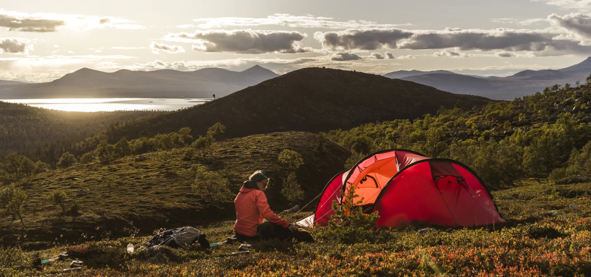 Tältare på fjäll.