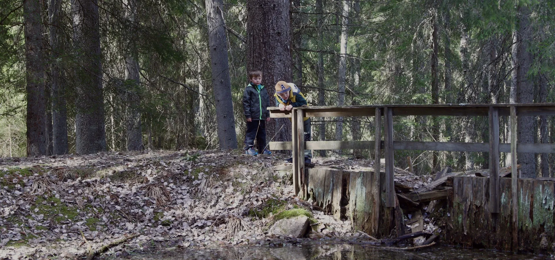 Barn efter vandringsled i Dalarna.