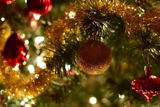 A close up of a christmas tree.