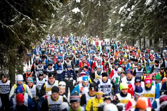 Deltagare i Vasaloppsspåret.