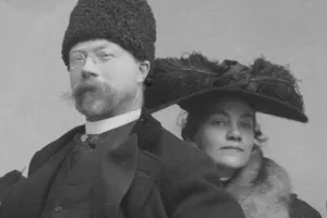 Porträtt på Karin och Carl Larsson.