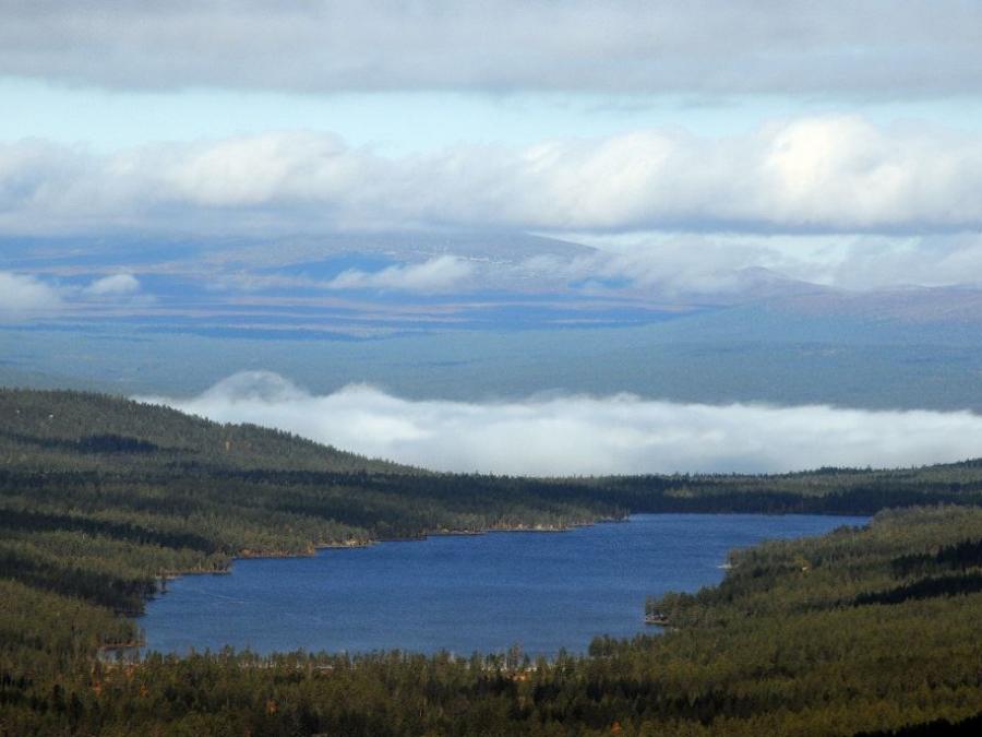 Lake Burusjön from above