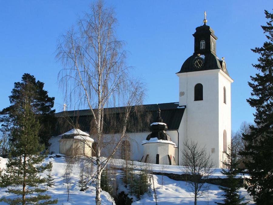 Church in snowy landscape