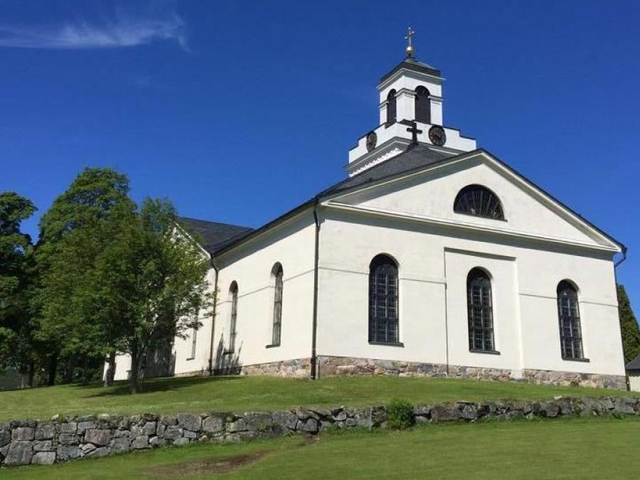 Bjursås church a nice summerday.