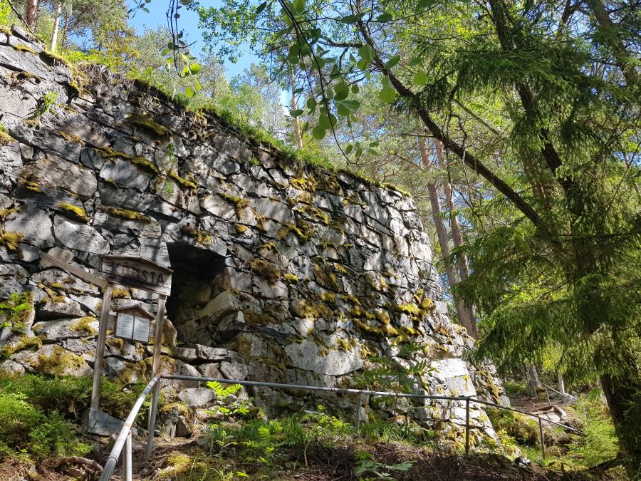 Historical ruins in the forest.