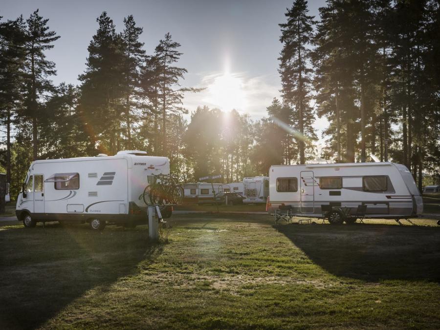 Campers on a summer day.