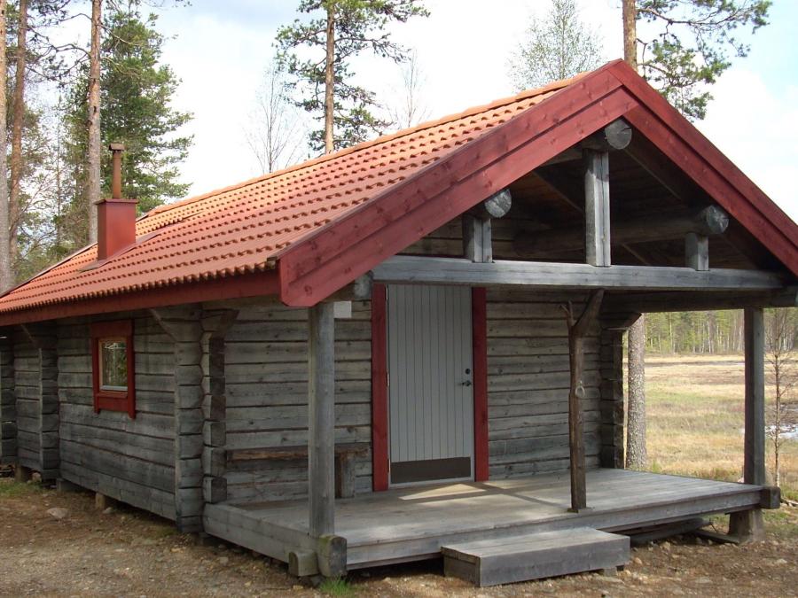 Log house.