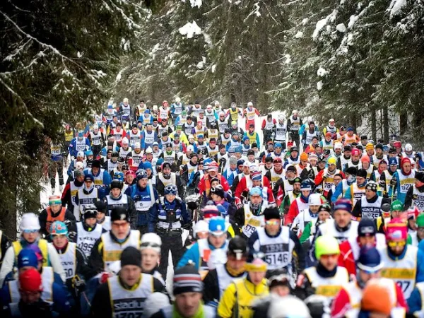 Deltagare i Vasaloppsspåret.