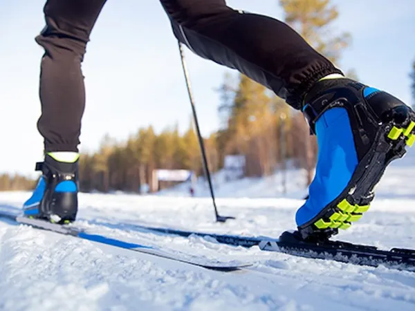 Benen på en längdskidåkare