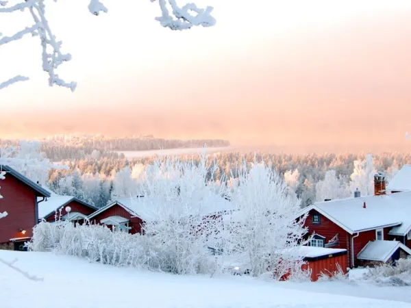 Vintervy från hotell Dalecarlia i Tällberg.
