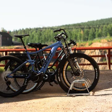 Bikes parked at Falu Gruva.
