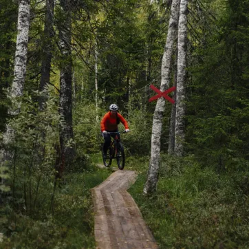 Kvinna som cyklar på led.