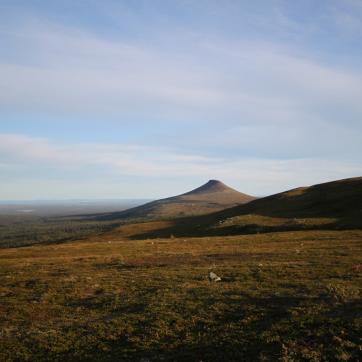 View of the mountain peak Städjan in Idre.