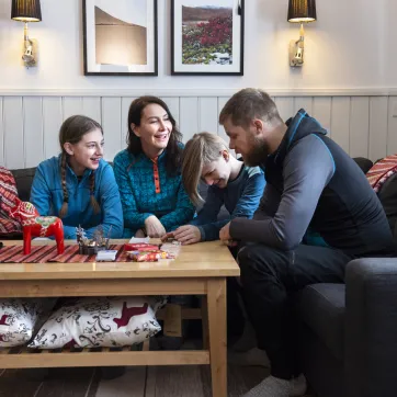 A red painted cottage.