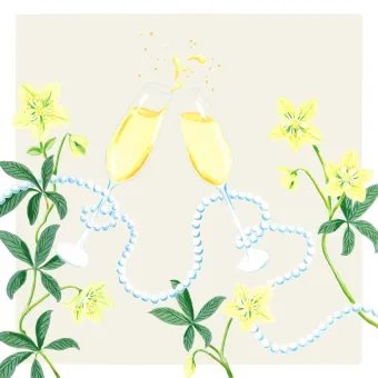 En målning på två glas.