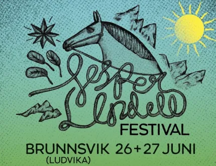 Illustrerad affisch med en häst, blad och en stjärna samt texten ”Spexet Uppsala” och festivaldatum..