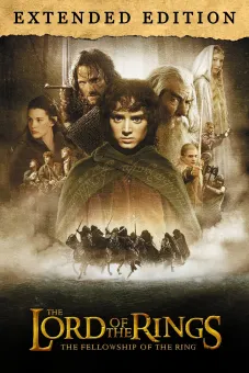 Sepiatonad filmaffisch med flera fantasyfigurer i montage, en ung man i centrum och en grupp ryttare nedtill..