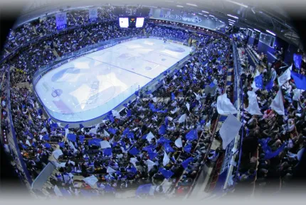 Hockeyarenan sett uppifrån.